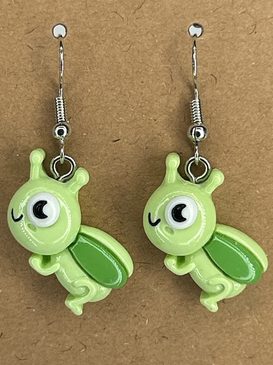 Fashion Jewelry Jewelry - Cute Green Grasshopper Dangle Earrings Lightweight Summer Fashion Jewelry